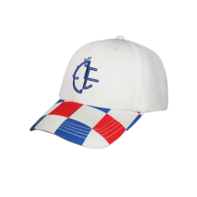 Weiße Rand-Baumwolltwill-Baseball-Mütze der Farbsublimations-N fertigte Farbe/Größe besonders an