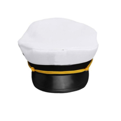 Fördernder weißer Seemann-Kapitän Hat, leerer Kapitän-Hut personifiziert