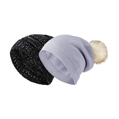 Winter-Frauen 58cm stricken Beanie Hats Fur Ball Cap Pom Poms
