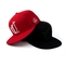 Kundenspezifische Stickerei-flache Rand-Hysteresen-Hut-schwarze rote blaue Farbe des Hauch-3d