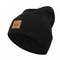 Bequeme einfache Knit Beanie-Hüte mit Lederflicken fertigten Größe/Farbe besonders an