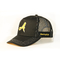 Kundenspezifische Unisex5 täfeln Fernlastfahrer-Kappen-Hut, kundengebundenen schwarzen Maschen-Hut der Stickerei-3D