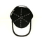 Schwarzer Applikations-Flecken-flache Stickerei-Mann-Hüften-Knall-Baseballmütze mit Metallschnalle
