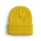Gelb strickte Leuchtstoffbeanie bonnet hat cuffed plain-Schädel
