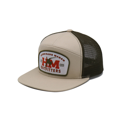Unisex-Baumwoll-Trucker-Mütze mit flachem Visor und Snapback-Pflaster mit Stickfläche