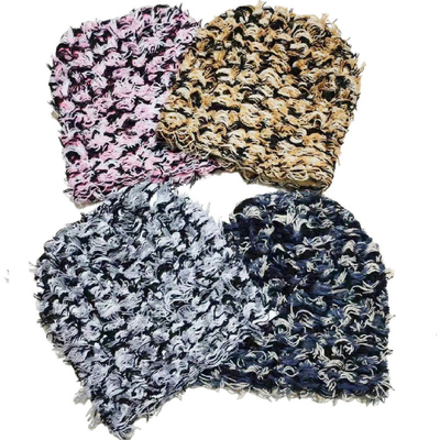 2024 New Hip Hop Balaclava Bedrängte Strickcaps Maske Frauen Außencamouflage Fleece Fussy Ski Balaclava Schürzen Frauen Männer Hut