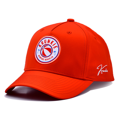 OEM Individuelles Design Ihrer eigenen Gummi-PVC-Logo 5-Panel Herren Damen Running Sport Gorras Cap Nylon Rot Golf Baseball Hut