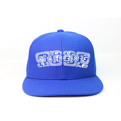 hot sale blue custom printing letters High Crown snapback hats for small MOQ