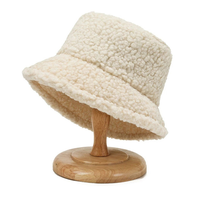 Unisex-Harajuku-Eimer-Hut-Graffiti-fester Fischer Hat Autumn Winter Lamb Wool 60cm