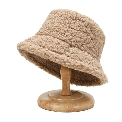 Unisex-Harajuku-Eimer-Hut-Graffiti-fester Fischer Hat Autumn Winter Lamb Wool 60cm