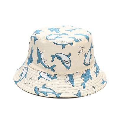 Tierbaumwolltwill-Sommer-Reise-Strand-Kappe muster-Fischer-Bucket Hats 100%