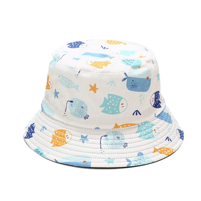 Tierbaumwolltwill-Sommer-Reise-Strand-Kappe muster-Fischer-Bucket Hats 100%