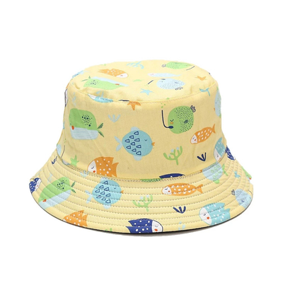 Tierbaumwolltwill-Sommer-Reise-Strand-Kappe muster-Fischer-Bucket Hats 100%