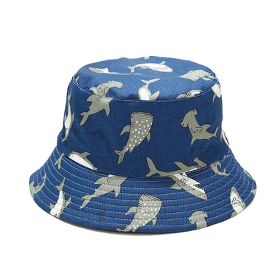 Tierbaumwolltwill-Sommer-Reise-Strand-Kappe muster-Fischer-Bucket Hats 100%