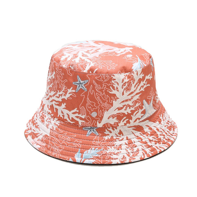 Tierbaumwolltwill-Sommer-Reise-Strand-Kappe muster-Fischer-Bucket Hats 100%