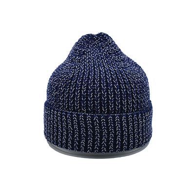 60cm Winter Beanie Hat Men Reflective Yarn stricken Schädel-weiche warme Falte herauf Stulpen-Tageszeitung Beanie Caps