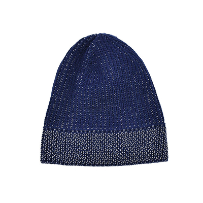 60cm Winter Beanie Hat Men Reflective Yarn stricken Schädel-weiche warme Falte herauf Stulpen-Tageszeitung Beanie Caps