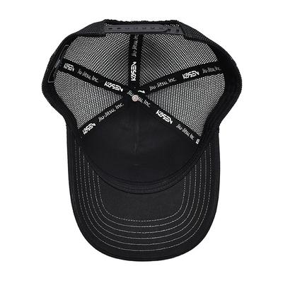 Schwarze Platten-Fernlastfahrer-Kappen-kundenspezifischer Sublimations-Flecken Logo Mens Trucker Hats der Maschen-5
