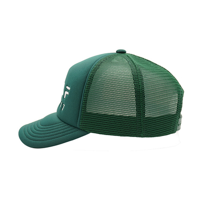 Gebogenes Platten-Schaum-Mesh Hat With Embroidered Letter-Logo des Rand-Grün-Fernlastfahrer-Hut-5