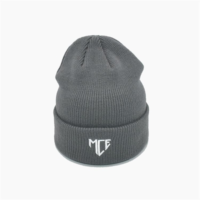 Unisex-personifizierte Farbe Gray Acrylic Polyester Knit Beanies Hüte