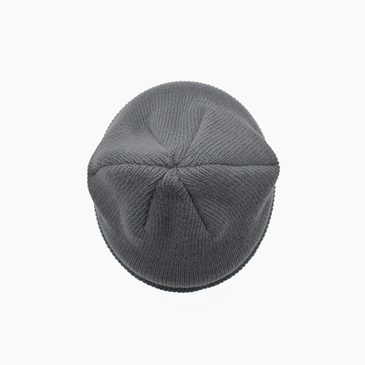 Unisex-personifizierte Farbe Gray Acrylic Polyester Knit Beanies Hüte