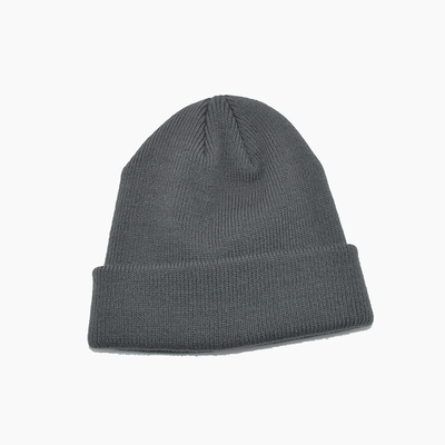 Unisex-personifizierte Farbe Gray Acrylic Polyester Knit Beanies Hüte