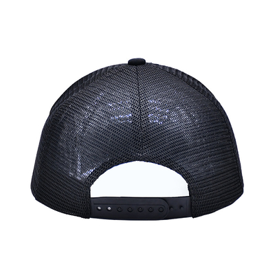 BSCI-stickte Metallplattenbaseballmütze gelber Rand Mesh Trucker Hat 3D hinteres Logo