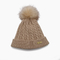 Beanie Hats Fur Pom für Frauen-Winter-Mode-Strickmütze-weibliche Torsions-Muster-Kappen