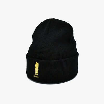 Besonders angefertigt stricken Sie Beanie Hats With Embroidery Blank-Muster-Acryl-Polyester-Material