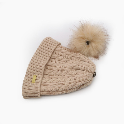 Die Unisex Stickerei stricken Beanie Hats In White Chunky, den Kabel Pompom-weichen warmen Hut stricken
