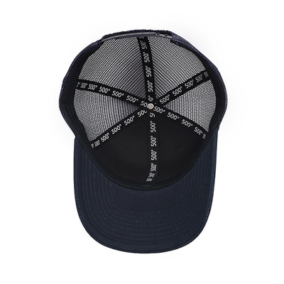 Mesh-Snapback-Kappe mit gebogener Krempe und Baumwollschweißband
