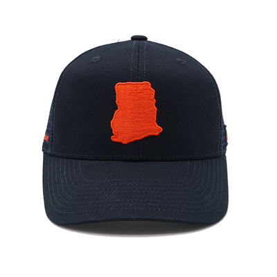Mesh-Snapback-Kappe mit gebogener Krempe und Baumwollschweißband
