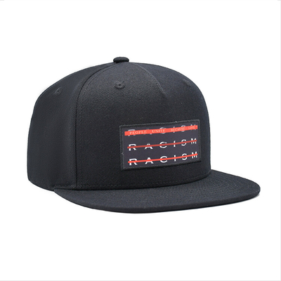 Custom 6 Panel Schwarz Acryl geschlossener Rücken Flex Fit Gorras Kappe Stickerei Sublimation Logo Untergrün Hip Hop Snapback Kappe