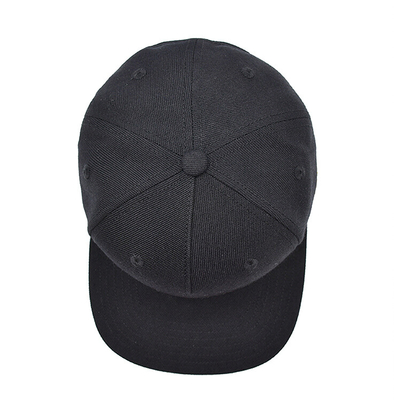 Custom 6 Panel Schwarz Acryl geschlossener Rücken Flex Fit Gorras Kappe Stickerei Sublimation Logo Untergrün Hip Hop Snapback Kappe