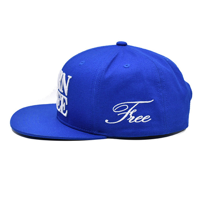 Custom Broderie Logo 6 Panel Baumwolle Snapback Hüte unstrukturiert Flat Bill Snapback Kappen