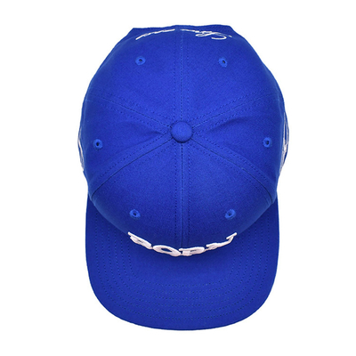 Custom Broderie Logo 6 Panel Baumwolle Snapback Hüte unstrukturiert Flat Bill Snapback Kappen