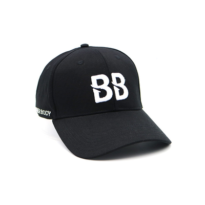 Verstellbares Gurtprofil 6 Panel Baseballkappe mit gekrümmter Visier und verstärkten Nähte