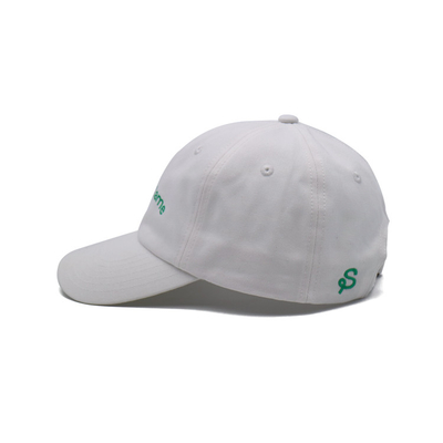 Broderierte Logo 6 Panel Baseballkappe mit verstellbarem Gurt und Baumwollstoff