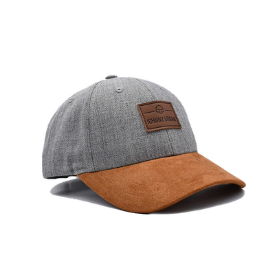 Suede 6-Panel Baseballkappe mit Farbmatching-Stiche und verstärkte Nähte