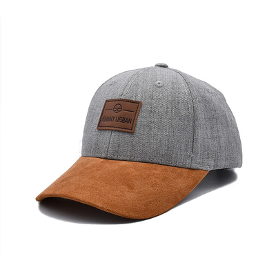 Suede 6-Panel Baseballkappe mit Farbmatching-Stiche und verstärkte Nähte
