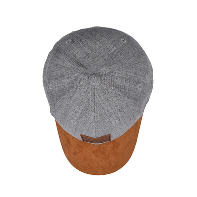 Suede 6-Panel Baseballkappe mit Farbmatching-Stiche und verstärkte Nähte