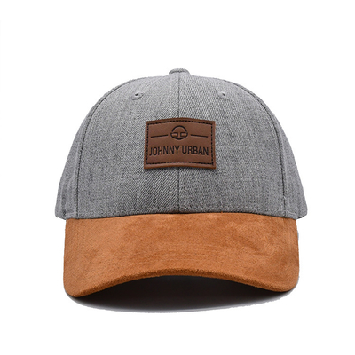 Suede 6-Panel Baseballkappe mit Farbmatching-Stiche und verstärkte Nähte