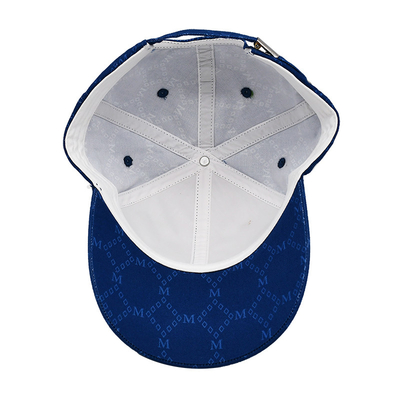 Jacquard-Kappen mit geschwungenem Visor und verstellbarem Gurt mit bestickten Augenlidern
