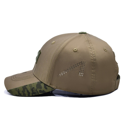 Verstellbares Klettband 6 Panel Baseballkappe mit gekrümmter Visor und 6 Augenlöcher