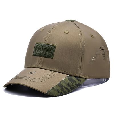 Verstellbares Klettband 6 Panel Baseballkappe mit gekrümmter Visor und 6 Augenlöcher