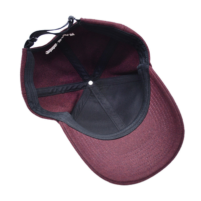 High-Profile 6-Panel Baseball Kappe mit verstellbarem Gurtverschluss und Baumwollschweißband