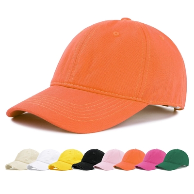Großhandel 6 Panel geschwungene Baseballkappe Unisex Orange Sprot Hüte