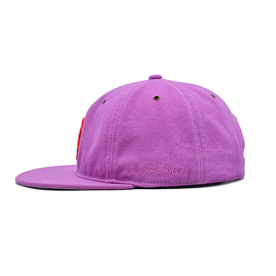 Customized Pink 6 Panel Snapback Cap mit flachem Visor und 3D-Brädern Logo