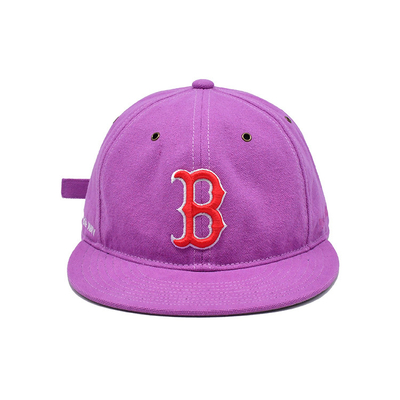Customized Pink 6 Panel Snapback Cap mit flachem Visor und 3D-Brädern Logo