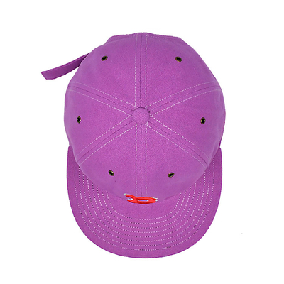 Customized Pink 6 Panel Snapback Cap mit flachem Visor und 3D-Brädern Logo